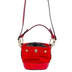 TopShop Bianca Studded Faux Suede Leather Drawstring Bucket Bag